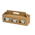 Portavasetti Italian Windowed 3 Jar Carriers -  12-1/8 x 3-15/16 x 3-1/2"  50/ctn - Mac Paper Supply
