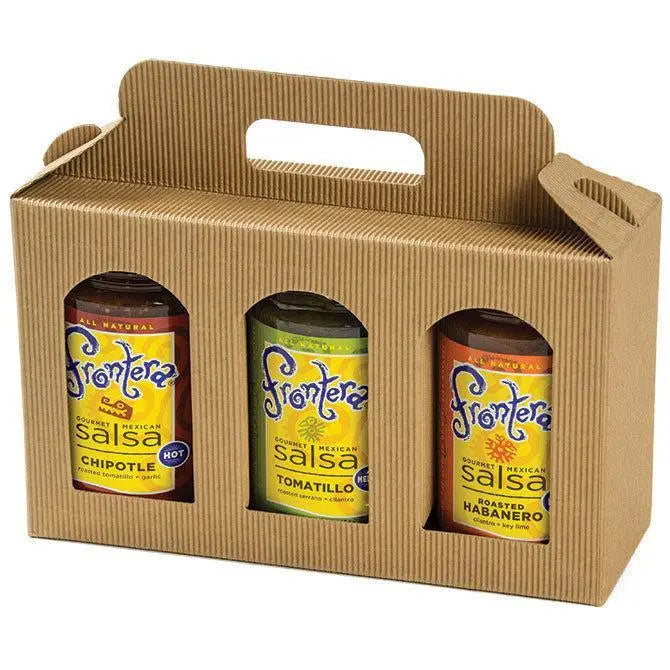 Portavasetti Italian Windowed 3 Jar Carriers -  9-13/16 x 3-1/8 x 5-7/8"  100/ctn - Mac Paper Supply