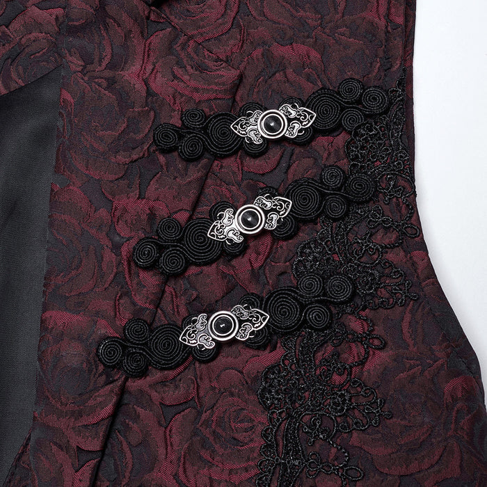 close up details on vest