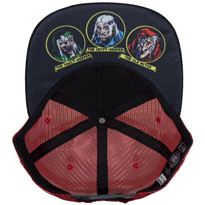 underside of hat on display