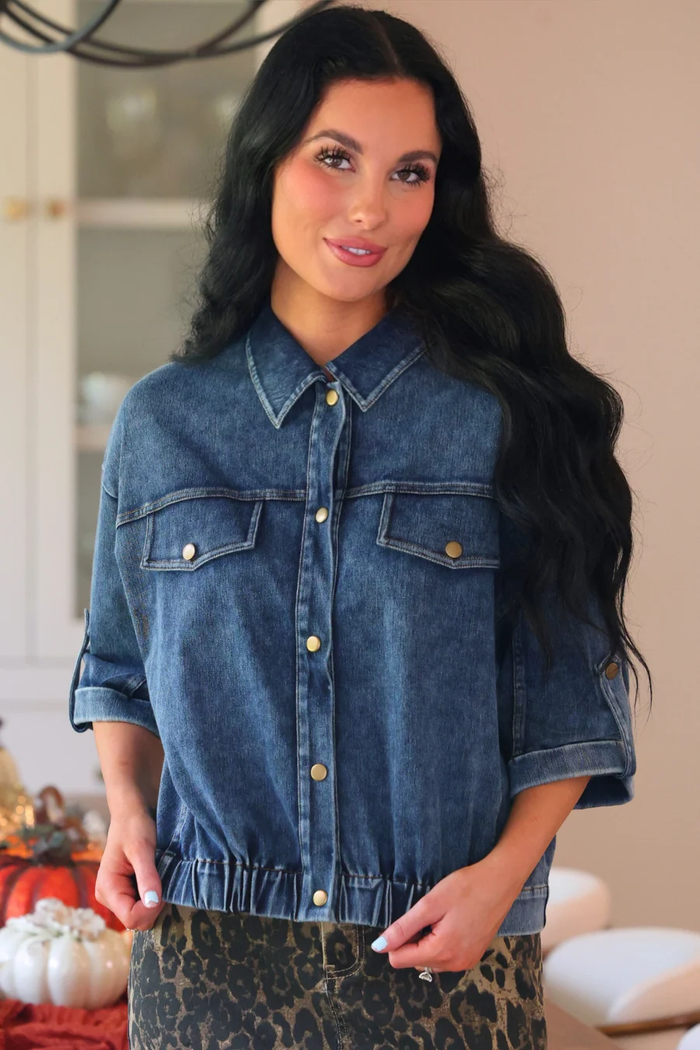 Refined Denim Bomber Jacket - Jess Lea