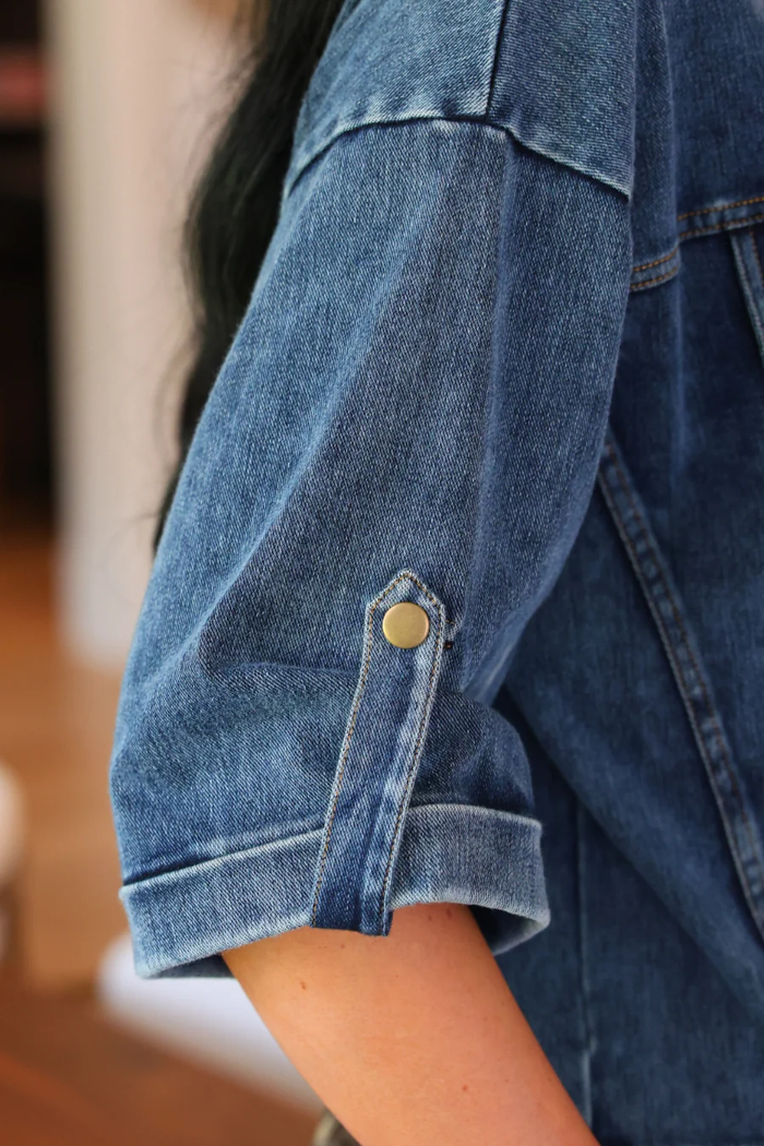 Refined Denim Bomber Jacket - Jess Lea