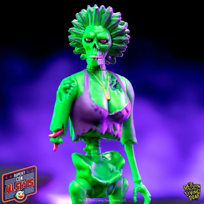 front of figure on display