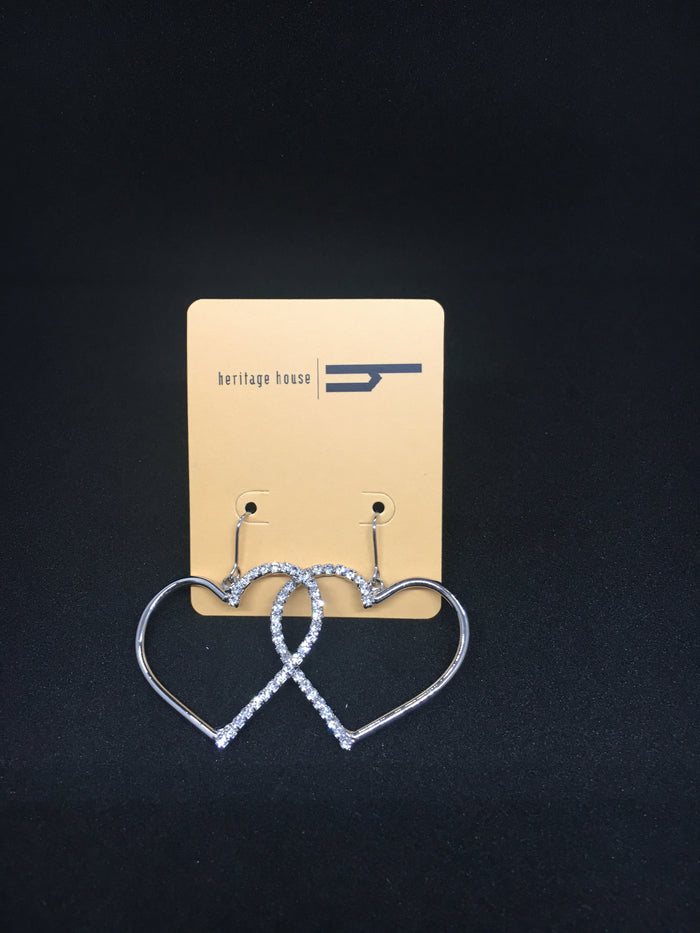 Rhinestone Hearts Earrings