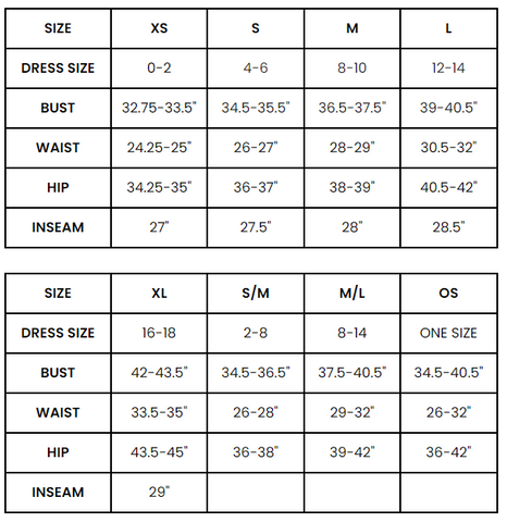 size chart