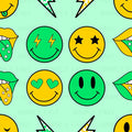 Rockin' Smiley - Green (set w/ PNG)