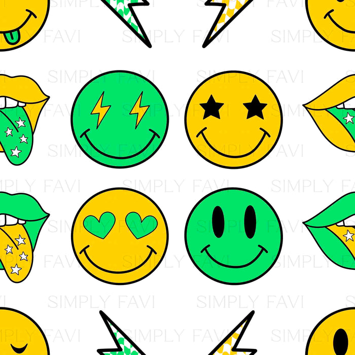 Rockin' Smiley - Green (set w/ PNG)
