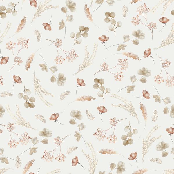 Romantic Dried Flowers Rib Knit