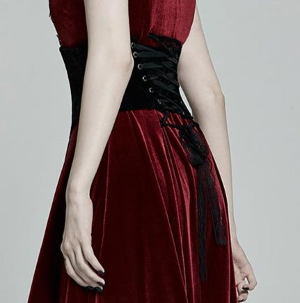 model showing back  of corset