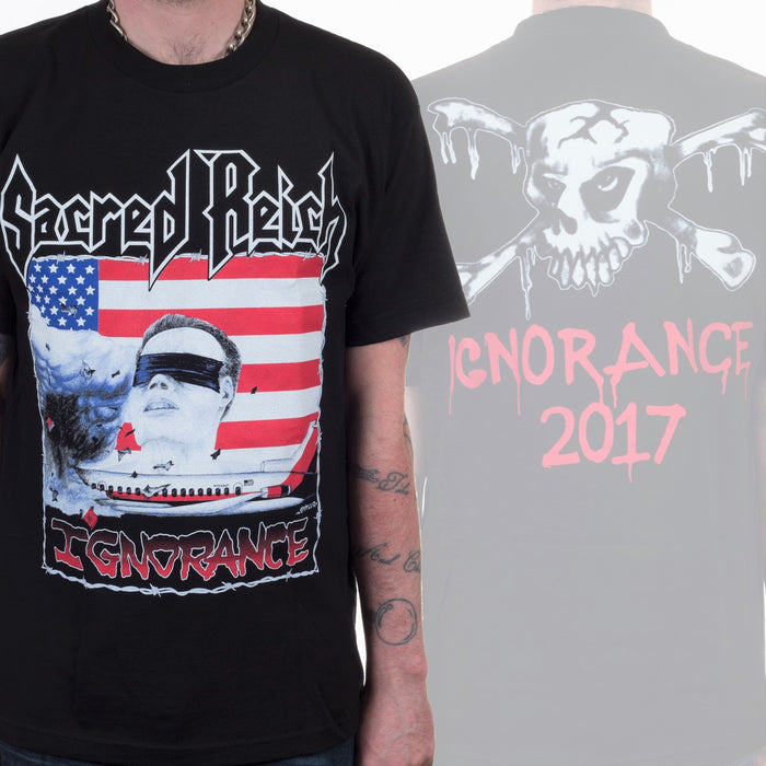 model showing front and back of shirt
