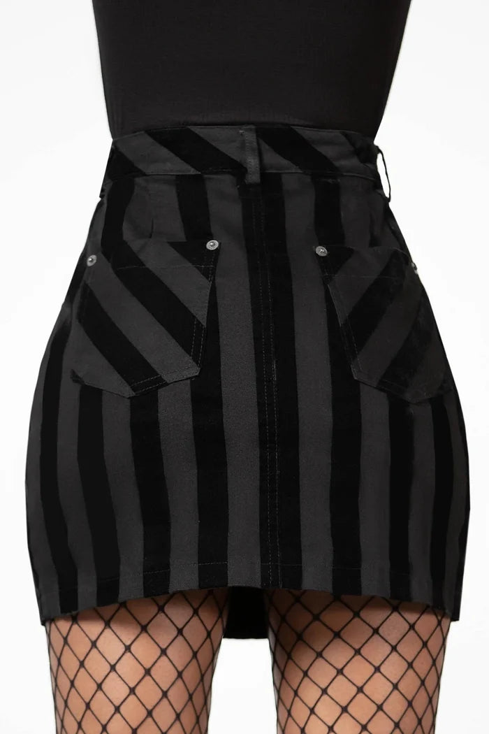 model showing back of skirt