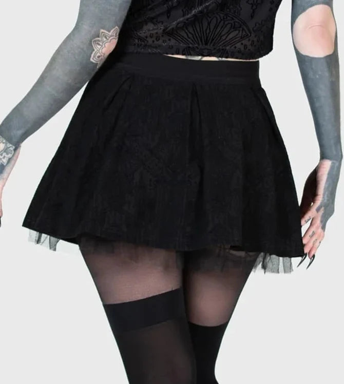 model showing back of skirt