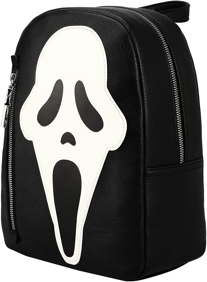side of backpack on display
