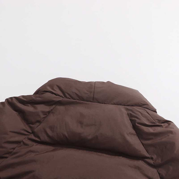 Retro vintage cotton padded jacket in dark brown, ideal for stylish warmth in colder weather
