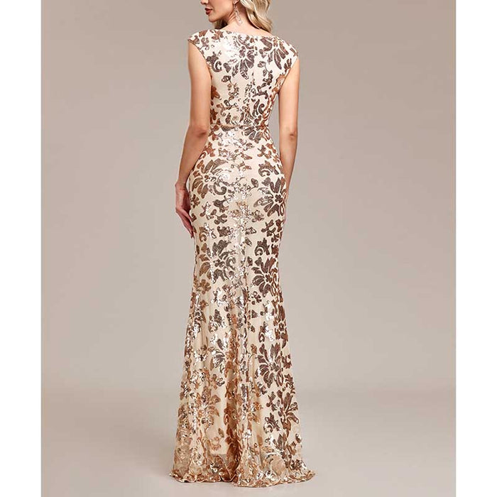 Sequin Mermaid Long Prom Dress Event Dress Wedding Ball Gown Dress