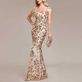 Sequin Mermaid Long Prom Dress Event Dress Wedding Ball Gown Dress
