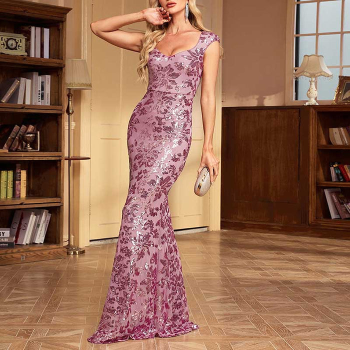 Sequin Mermaid Long Prom Dress Event Dress Wedding Ball Gown Dress