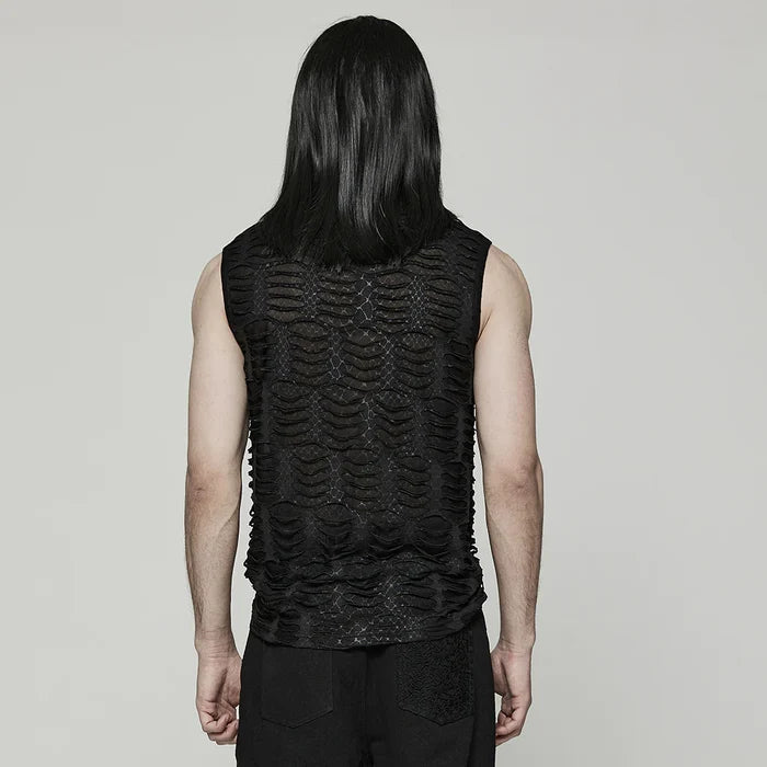 model showing back of vest