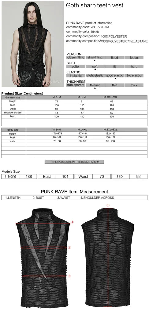 product details and size chart