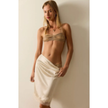 Silk Charmeuse Knee Length Skirt - In Vintage Ivory - Romantiques