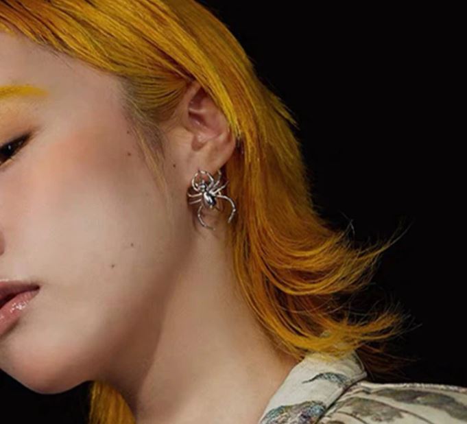 model wearing earring