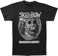 black band shirt with skid row logo and benjamin franklin skull graphic with text that reads "youth gone wild"