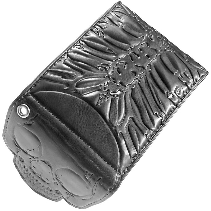 skull ribcage embossed wallet