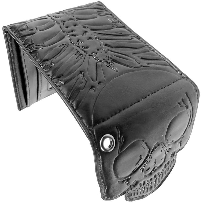 skull ribcage embossed wallet
