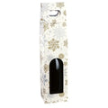 Snowflake - 1 Bottle Carrier - Linen Embossed  3-1/2 x 3-1/2 x 15  50/ctn - Mac Paper Supply