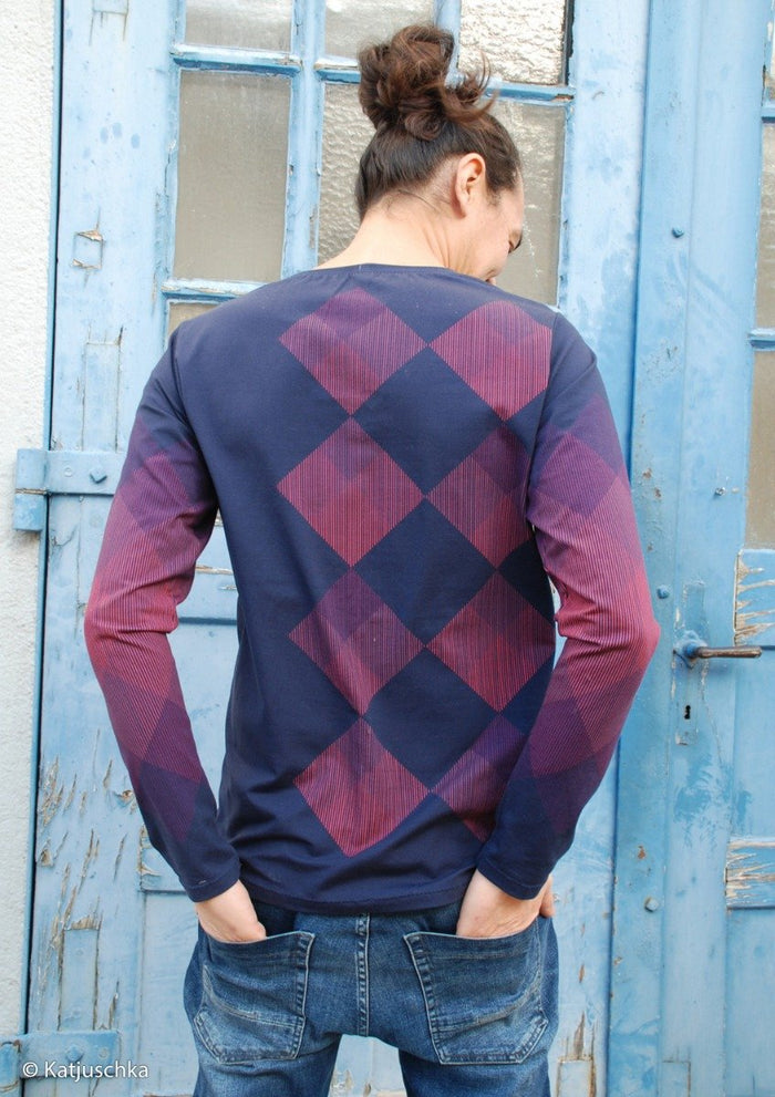 Square Dance Man Jersey RAPPORT, Aubergine-Violet