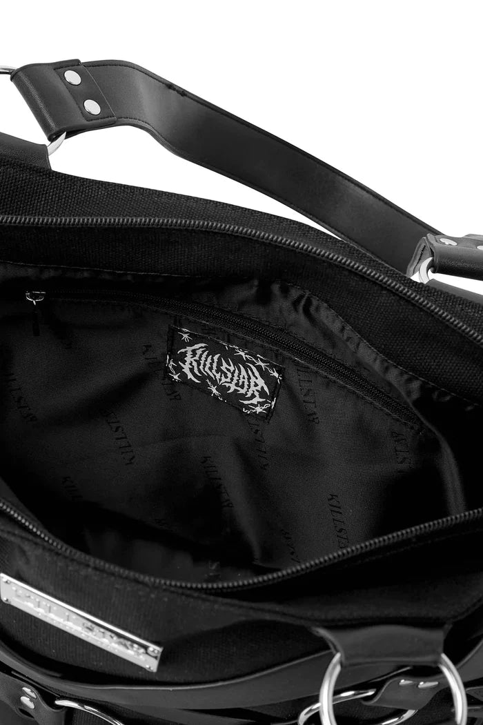 inside of bag on display