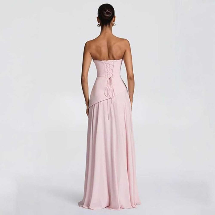 Strapless Prom Gown | Luxury Sleeveless Maxi Dress for Evening Events & Vacation