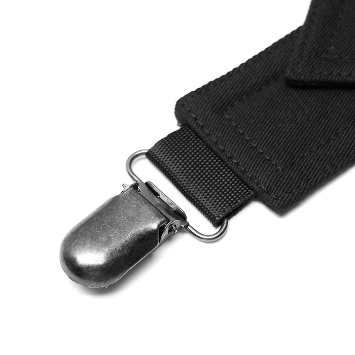 up close details of suspender clip