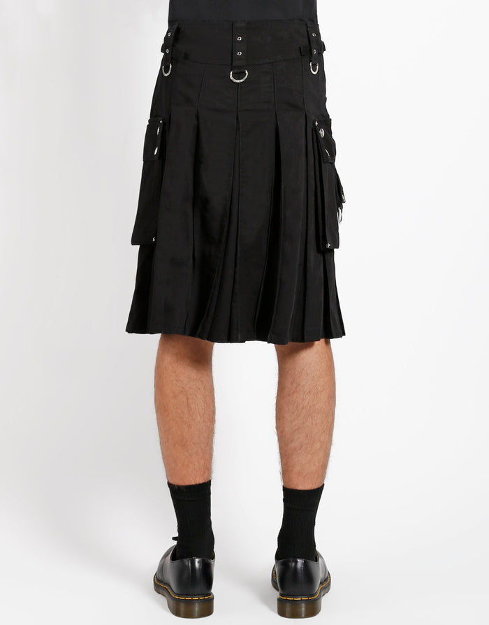 model showing back of kilt