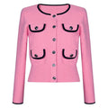 Tailored Button-Up Cardigan Jacket + Wide-Leg Pantsuits Two Pieces Formal Suit