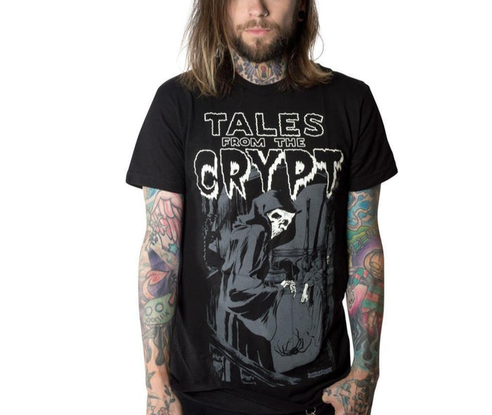 model showing front of t-shirt