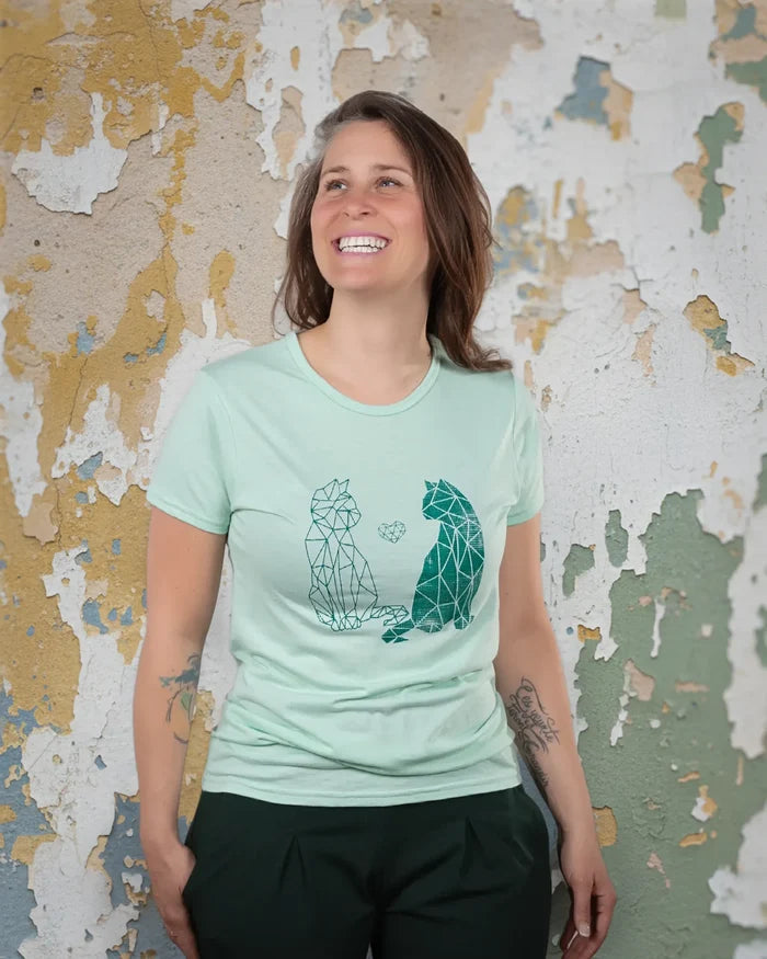 TEEGIRL Chats Coeur - T-shirt