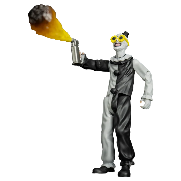 Action figure with a flamethrower on a white background