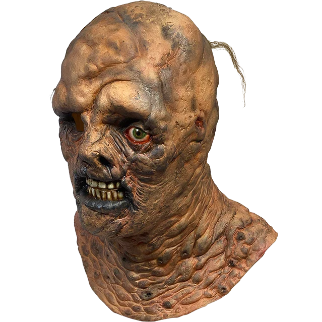 Scary mask with detailed texture on a white background