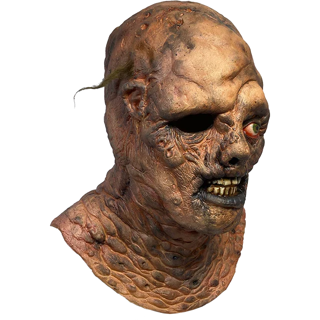 Scary mask with detailed texture on a white background