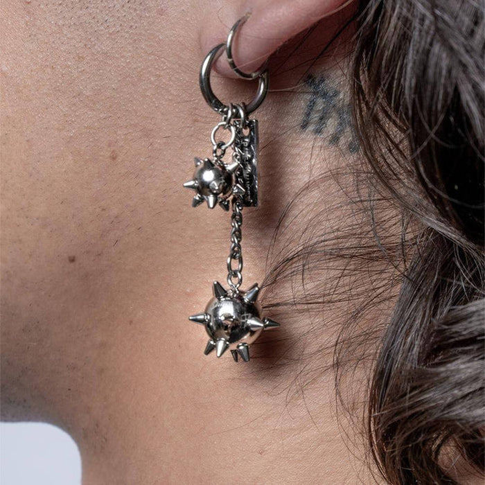 model wearing earring