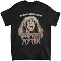 black band shirt with twisted sister logo and dee snider graphic with text that reads "we're not gonna take it"