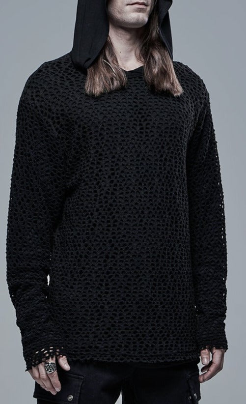 model showing side of hoodie
