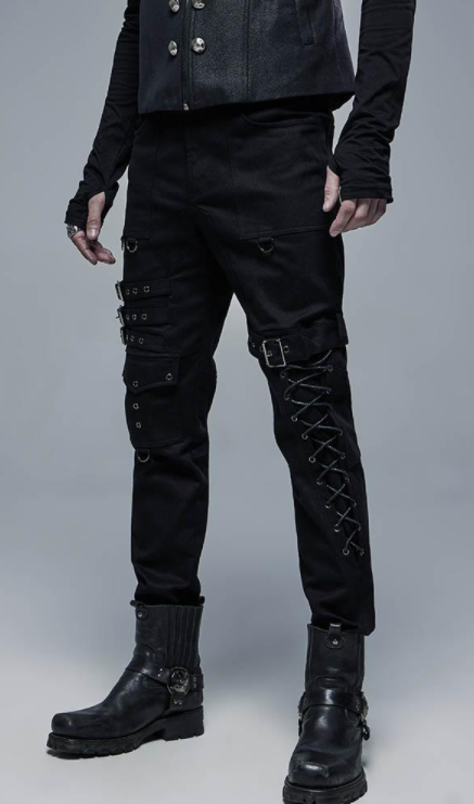model showing side of pants