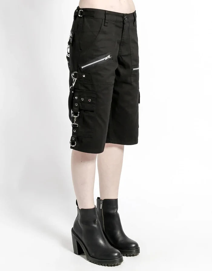 model showing side of shorts
