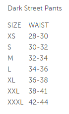 size chart