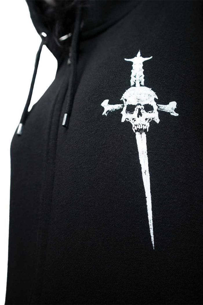 model showing front of hoodie