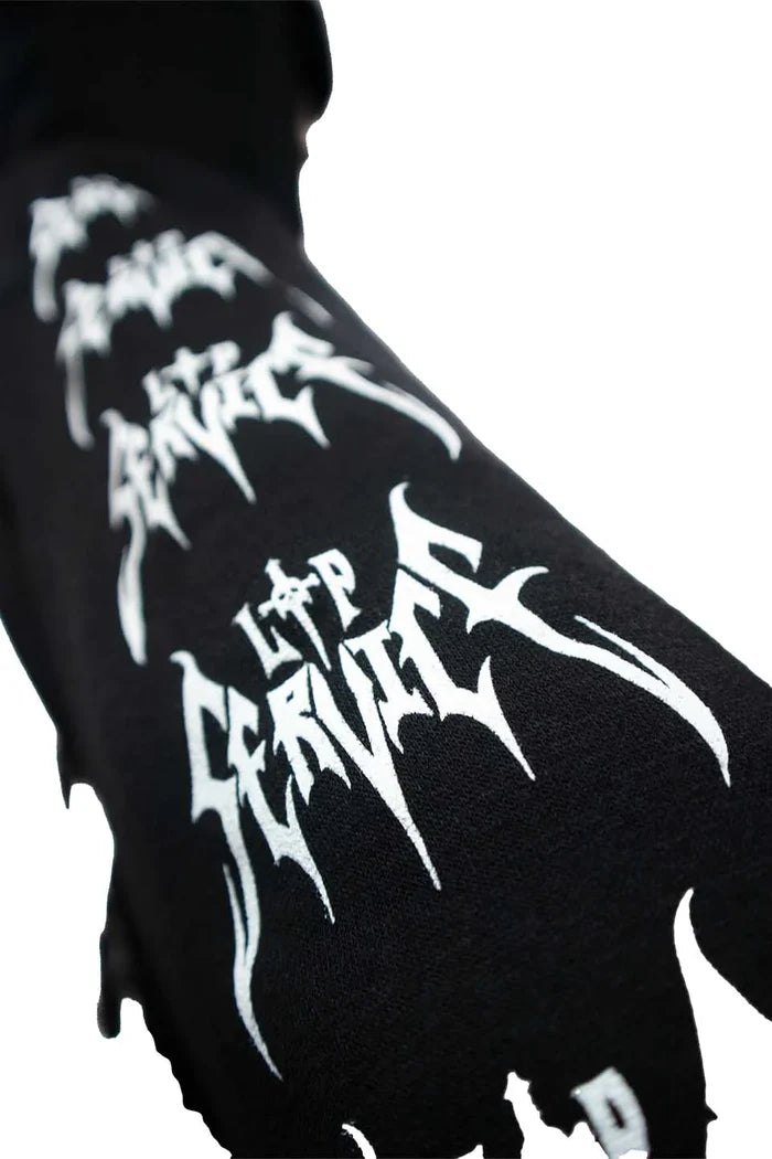model showing side of hoodie