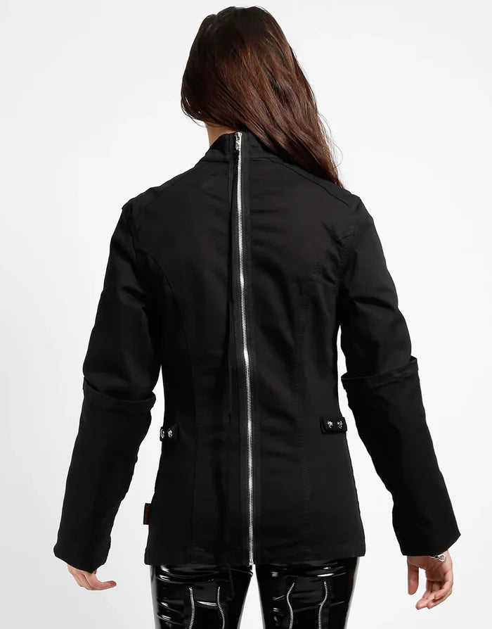 model showing back of jacket