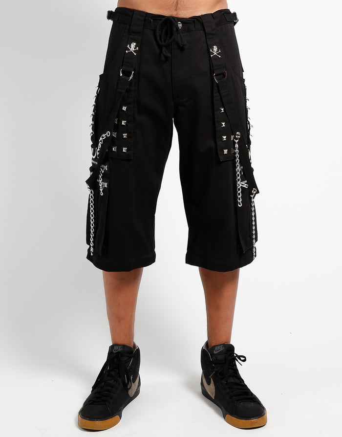 model showing pants zipped off into shorts